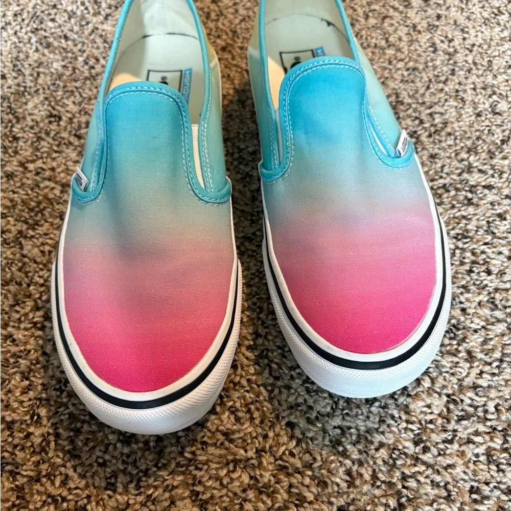 Vans Women's Ombré Slip-On Shoes - Pink and Blue - Picture 5 of 5